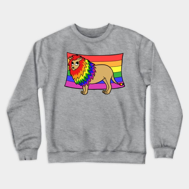 Gay Pride Lion Crewneck Sweatshirt by marzipanpond